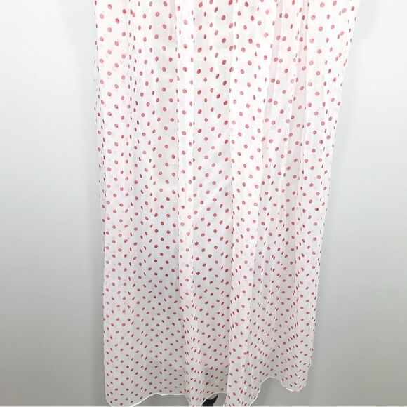 Freeway Red Polka Dot Pleated High Neck Chiffon Dress - Picture 13 of 16